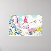 雪に覆われた木の格言のヴィンテージスケッチ キャンバスプリント (正面)