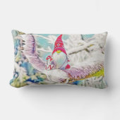 雪に覆われた木の格言のヴィンテージスケッチ ランバークッション (正面)