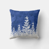 雪に覆われた木の藍色 クッション (裏面)