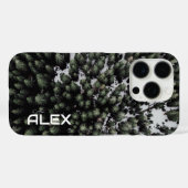 雪に覆われた木の頂上の空中無人飛行 Case-Mate iPhoneケース (裏面 (横))