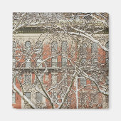 雪に覆われた木 マグネット (正面)