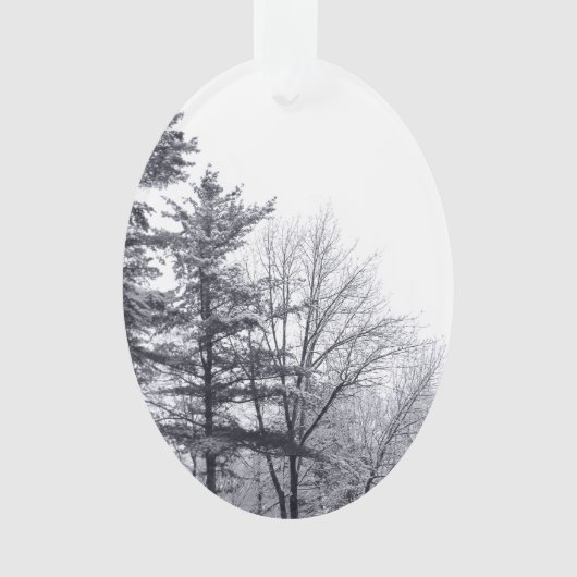 雪に覆われた木:垂直 オーナメント (正面)