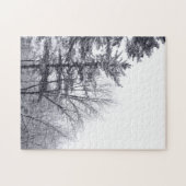 雪に覆われた木：垂直 ジグソーパズル (横)
