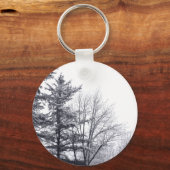 雪に覆われた木：水平 キーホルダー (正面)