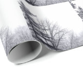 雪に覆われた木：水平 ラッピングペーパー (ロールコーナー)