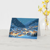 雪に覆われた村(ライト) カード (黄色い花)