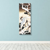 雪に覆われた松に鶴が二羽、広重 キャンバスプリント (インサイチュ (ウッドフロア))