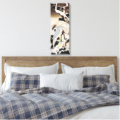 雪に覆われた松に鶴が二羽、広重 キャンバスプリント (インサイチュ (寝室))