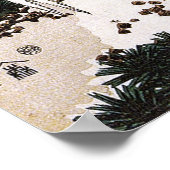 雪に覆われた松に鶴が二羽、広重 ポスター (角)