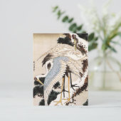 雪に覆われた松に鶴が二羽、広重 ポストカード (スタンド正面)