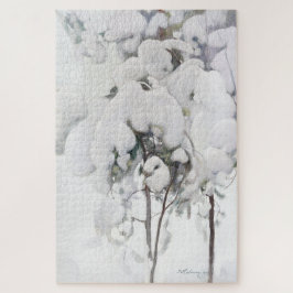 雪に覆われた松のサプリング(Pekka Halonen) ジグソーパズル