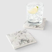 雪に覆われた松のサプリング(Pekka Halonen) ストーンコースター (横)