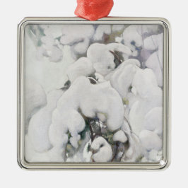 雪に覆われた松のサプリング(Pekka Halonen) メタルオーナメント