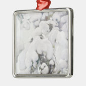 雪に覆われた松のサプリング(Pekka Halonen) メタルオーナメント (左)