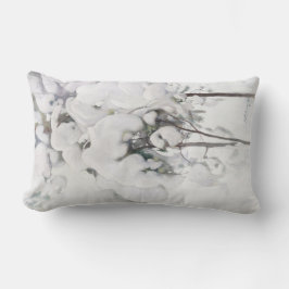 雪に覆われた松のサプリング(Pekka Halonen) ランバークッション