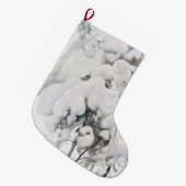 雪に覆われた松のサプリング(Pekka Halonen) ラージクリスマスストッキング (正面 (吊り時))