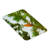 雪に覆われた松の抽象芸術印象派 マグネット (右側)