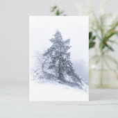 雪に覆われた松の木の冬の写真カード カード (スタンド正面)