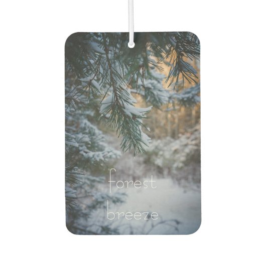 雪に覆われた松 カーエアーフレッシュナー (正面)