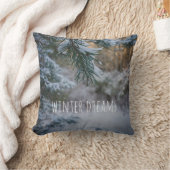 雪に覆われた松 クッション (ブランケット)
