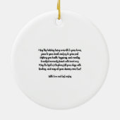 雪に覆われた松、ホリーベリー、写真なし セラミックオーナメント (裏面)