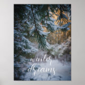 雪に覆われた松 ポスター (正面)