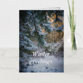 雪に覆われた松 箔シーズンカード (正面)