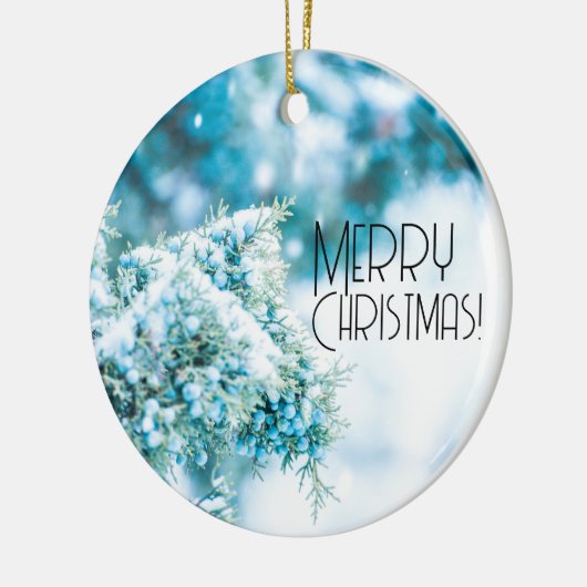 雪に覆われた果実の冬のオーナメント セラミックオーナメント (左)
