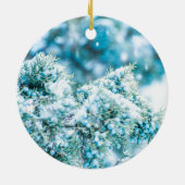 雪に覆われた果実の冬のオーナメント セラミックオーナメント (裏面)