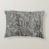 雪に覆われた枝冬の抽象芸術 アクセントクッション (裏面)