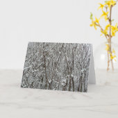 雪に覆われた枝冬の抽象芸術 カード (黄色い花)