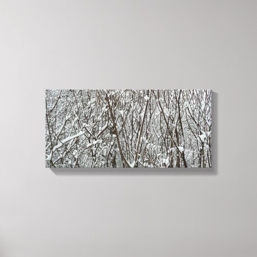 雪に覆われた枝冬の抽象芸術 キャンバスプリント (正面)