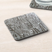 雪に覆われた枝冬の抽象芸術 コースター (左側)