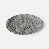 雪に覆われた枝冬の抽象芸術 ペーパープレート (アングル)