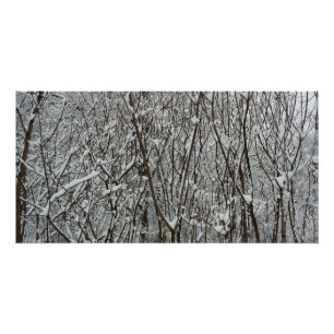雪に覆われた枝冬の抽象芸術 ポスター