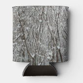 雪に覆われた枝冬の抽象芸術 缶クーラー (正面)