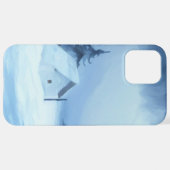 雪に覆われた森で冬のキャンプをする iPhoneケース (裏面横)