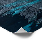 雪に覆われた森と空の下の穏やかな湖 ポスター (角)