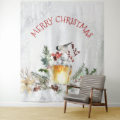 雪に覆われた森のクリスマスバードメリークリスマス タペストリー (インサイチュ)