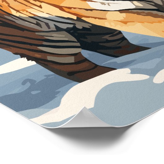 雪に覆われた森のシベリアン・タイガー ポスター (角)