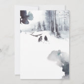 雪に覆われた森のレ結婚イブン| 招待状 (裏面)