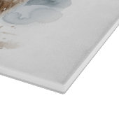 雪に覆われた森の中でクマをする カッティングボード (角)