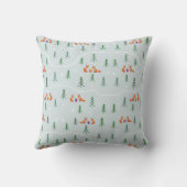 雪に覆われた森の中でクリスマスの狐とプレゼント クッション (裏面)