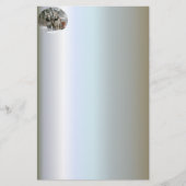 雪に覆われた森の中でスリーに乗る 便箋 (正面)