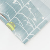 雪に覆われた森の中の可愛い鹿と鳥 フリースブランケット (角)