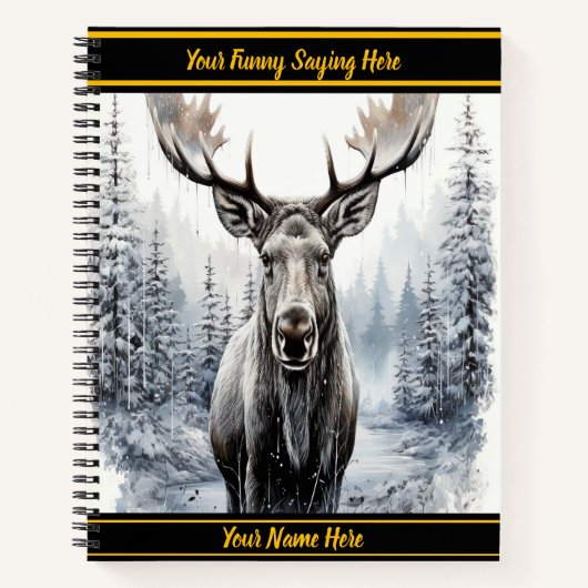 雪に覆われた森の中を歩く ノートブック (正面)