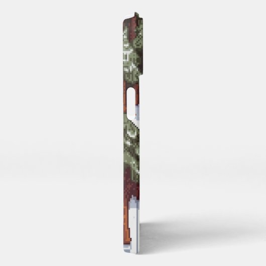 雪に覆われた森の木の家 iPhoneケース (右側面)