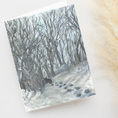 雪に覆われた森の水の色にクマ空白の サンキューカード