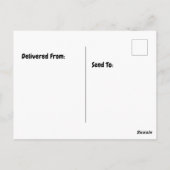 雪に覆われた森の風景でムース ポストカード (裏面)