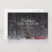 雪に覆われた森を通ってそりは乗る ポストカード (正面/裏面)